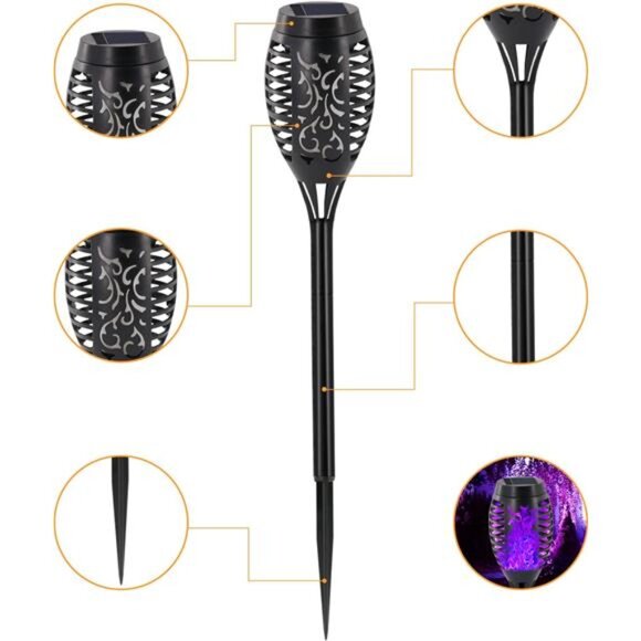 Halloween Decorations Outdoor, 12 Pack Purple Solar Lights Outdoor Waterproof - Picture 7 of 8